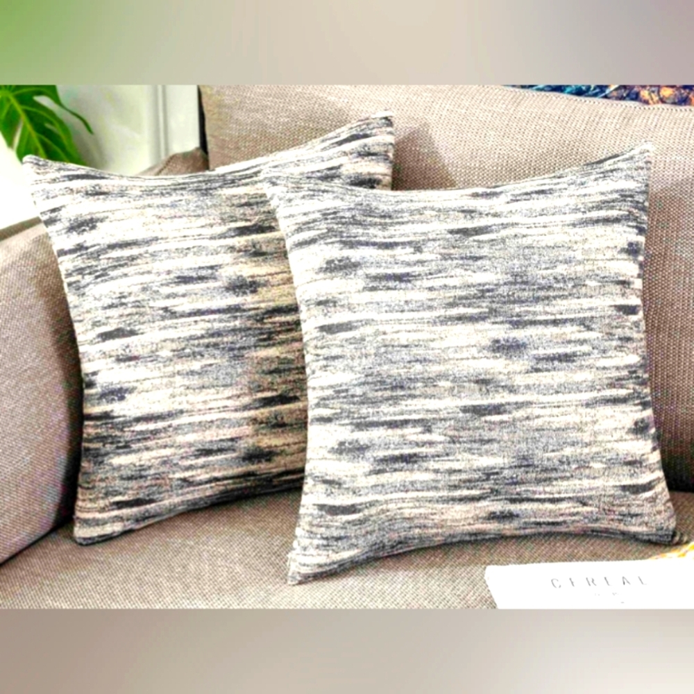 Large Abstract Textured Accent Decorative Pillow Cover - Pack Of Two 24"